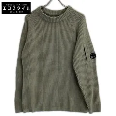 C.P.COMPANY　シーピーカンパニー　25AW カーキ Cotton Chenille Crewneck Lens Sweater　Mのサムネイル