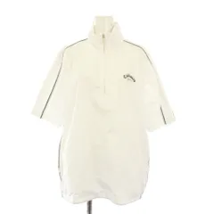 キャロウェイ CALLAWAY GOLF ゴルフウェア カットソー 半袖 スタンドカラー ハーフジップ ロゴ L 白 ホワイト /BBのサムネイル