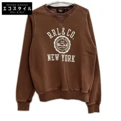 RRL　ダブルアールエル　0466154 ブラウンガーメントダイ ヴィンテージ加工 フロントロゴ スウェットプルオーバー　Sのサムネイル