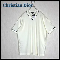 【未使用・タグ付】Christian Dior（クリスチャンディオール）半袖シャツ Vネック カットソー ヴィンテージ コットン 白のサムネイル