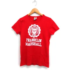 フランクリン&マーシャル FRANKLIN&MARSHALL 国内正規品 ロゴプリント Tシャツ カットソー 半袖 丸首 コットン 綿 S レッド 赤 /FT18のサムネイル