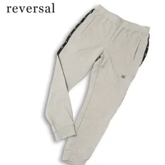 reversal リバーサル 通年★ ストレッチ サイドライン ロゴプリント スウェット ジョガー パンツ Sz.M メンズ グレー 格闘技のサムネイル