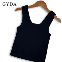 GYDA ジェイダ 春夏★ サマー ニット リブ タンクトップ Sz.F レディース 黒のサムネイル