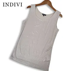 INDIVI インディヴィ 春夏★ ラメ ノースリーブ インナー タンクトップ Sz.38 レディースのサムネイル