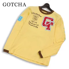 GOTCHA ガッチャ 通年★ ワッペン ロゴ刺繍 プリント 長袖 カットソー ロンTシャツ Sz.L-40 メンズ サーフのサムネイル