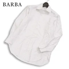 BARBA バルバ 通年★ 長袖 チェック シャツ Sz.39 15 1/2 メンズ 白のサムネイル