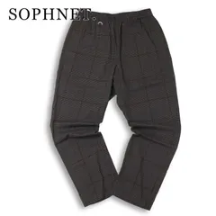 SOPHNET. ソフネット 通年★ グレンチェック ワイド テーパード ストレッチ イージー パンツ Sz.S メンズのサムネイル