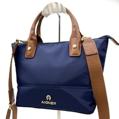 アイグナー AIGNER トートバッグ 2way ショルダーバッグ ナイロン ブルー ネイビー ブラウン レディース ハンドバッグ 肩掛け 斜め掛け 通勤 通学 お出かけ 軽量 上品 エレガント おしゃれ 人気 ブランドバッグのサムネイル