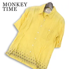 MONKEY TIME モンキータイム ユナイテッドアローズ 春夏★ 麻 リネン100% 半袖 バンダナ柄 ドット柄 BD シャツ Sz.S メンズのサムネイル