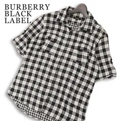 BURBERRY BLACK LABEL バーバリー ブラックレーベル 春夏★ 半袖 ギンガムチェック ロゴ刺繍 三陽商会 シャツ Sz.3 メンズのサムネイル