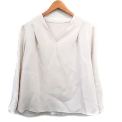 N.Natural Beauty Basic N.ナチュラルビューティーベーシック ブラウス 長袖 Vネック シンプル Ｍ アイボリー 白 /KT6のサムネイル