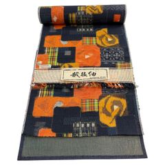 美品】 袋帯 名品 明つづれ 更紗華文 金糸 箔 金色 六通 正絹 【中古