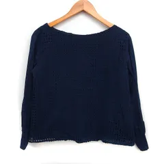 アデュートリステス ADIEU TRISTESSE Luxe カットワークレース ブラウス 長袖 ボートネック コットン 綿 ネイビー 紺 /FT20のサムネイル