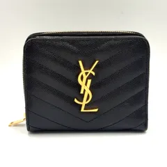 【新着】SAINT LAURENT PARIS モノグラム コンパクト  ジップアラウンド キャビアスキン ブラック 財布 ゴールドのサムネイル