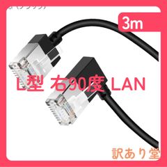 Cat6A イーサネットケーブル 90°右に傾斜している 3M、90度L型直角、10Gbps 550MHz UTP Cat 6 Aイーサネットケーブル90°直角、右向きケーブル