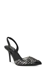 ナインウェスト レディース シューズ ヒール キャップ Nine West Pemma Slingback Pointed Cap Toe Pump Black ブラックのサムネイル