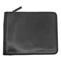 COMME des GARCONS コムデギャルソン カードホルダー付き レザー 二つ折り ファスナーコンパクト財布 ブラック K2605-k021のサムネイル