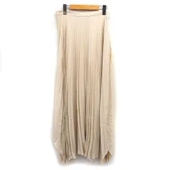 ヘルムートラング HELMUT LANG プリーツ マキシ スカート シフォン 透け感 コットン混 サイドジップ 2 ベージュ /NT20のサムネイル