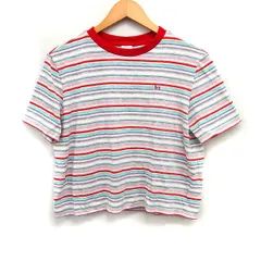 ビュルデサボン bulle de savon カラフル ボーダー Tシャツ カットソー 半袖 丸首 コットン 綿 F レッド 赤 /FT42のサムネイル