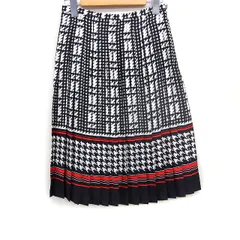 ダブルスタンダードクロージング ダブスタ DOUBLE STANDARD CLOTHING 千鳥柄 プリーツ スカート ミディ丈 38 ブラック 黒 /FT23のサムネイル