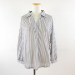 Pianissimo 컷소우 긴팔 스키퍼 스트라이프 그레이 M * T892
