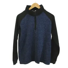 ダナキャランニューヨーク DKNY トレーナー トップス M 黒 ブラック 青 ブルー 長袖 ハーフジップ スタンドカラー /KK ■ECA005のサムネイル