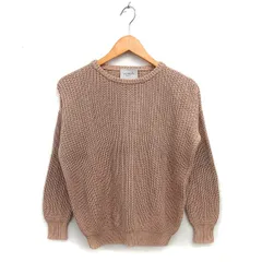 フォンデル VONDEL ボートネック ニット セーター コットン 綿 リブ ワイド 長袖 S ベージュ /NT11のサムネイル