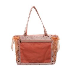 [WEGO] Ita Bag (decorated bag) [S size] Lace-up Tote Bag, Decorated Bag, A4 size, Clear Bag, for Fandom Activities, Live Events, Spring, Summer, Autumn, Winter, Gift, Women's Handbag, F Pattern 46 (Satin Dot Orange x Black) 1