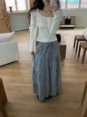 Tallie Skirt チェックブルー スカート ロング丈のサムネイル