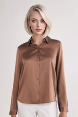 intimissimi インティミッシミ シルクシャツ M キャラメル 絹 - メルカリ