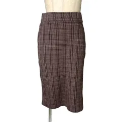 ダイアンフォンファステンバーグ DIANE von FURSTENBERG タイトスカート チェック イージー ひざ丈  4 ブラウン パープル系 ■GY06のサムネイル