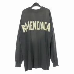 バレンシアガ BALENCIAGA TAPE TYPE 再構築 ロゴプリント ロングスリーブTシャツ カットソー 長袖 L ブラック 黒 791613 国内正規のサムネイル