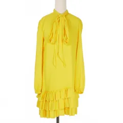 ディースクエアード DSQUARED2 23AW Ruffled Dress リボン フリルワンピース ドレス 長袖 38 イエロー 黄 S72CV0445 国内正規のサムネイル