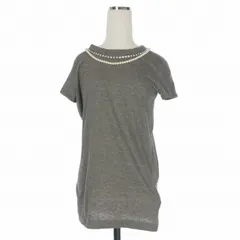 サカイラック sacai luck リネン混 ビジュー Ｔシャツ カットソー 半袖 2 グレー 11AWLU307のサムネイル
