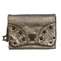 アナスイ ANNA SUI 二つ折り財布 小銭入れなし スタッズ チャーム シルバーカラー ■GY06のサムネイル