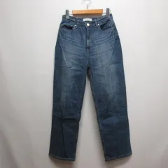 エニィファム anyFam ハイウエスト ストレート デニム パンツ ジーンズ 2 ブルー ストレッチ ジッパーフライのサムネイル