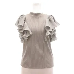 ダズリン dazzlin 美品 バイカラー フリルカット トップス カットソー 半袖 F グレー /MGのサムネイル