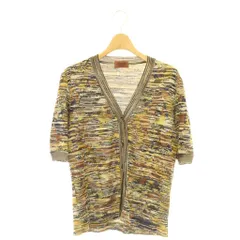 ミッソーニ MISSONI カーディガン 半袖 総柄 ボーダー Vネック 44 マルチカラー /DOのサムネイル