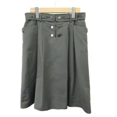シャルル ジョルダン CHARLES JOURDAN プリーツスカート フレア 38 グレー フロントボタン ミディ丈 膝丈 /YU ■GY06のサムネイル
