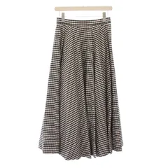 マディソンブルー MADISONBLUE TUCK CIRCULAR SK GINGHAM タックサーキュラーギンガムスカート フレア ミモレ ロング チェック柄 1 黒 ブラック 白 ホワイト MB211-6011 /BBのサムネイル