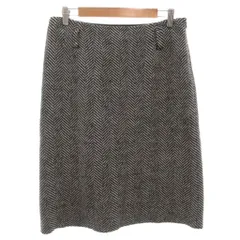 マックスマーラ MAX MARA スカート 44 灰色 グレー ウール ヘリンボーン柄 ひざ丈 /SC ■ECG005のサムネイル