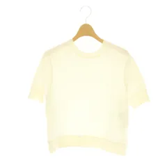 ランバン LANVIN コレクション ジャージ切替 千鳥格子半袖ニット カットソー 38 オフホワイト /HS ■OSのサムネイル