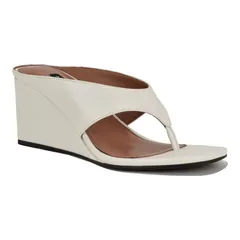 ナインウェスト レディース シューズ パンプス サンダル Nine West Jadde Womens Round Toe SlipOn Dress Wedge Sandals White Patenのサムネイル