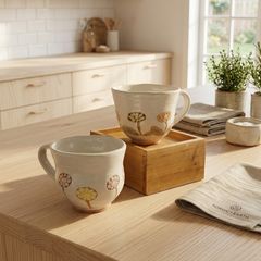 手づくり陶器 「はるる」シリーズ  ひなぎくマグカップ   〜陶芸作品〜