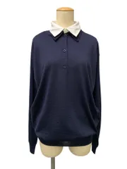 プラダ PRADA 襟取り外し 2WAY ニット 44 ネイビー バージンウール 2024SS ITAFW3NSWMRCのサムネイル