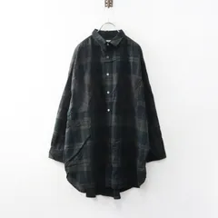 イチアンティークス ICHI Antiquites コットン チェック ロング シャツ ｜ブラック トップス 羽織り 長袖【2400015097374】のサムネイル
