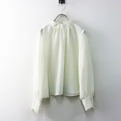 カエン Kaene シフォンフォーマルブラウス 36 ホワイト／トップス 長袖 ギャザー【2400015077659】のサムネイル