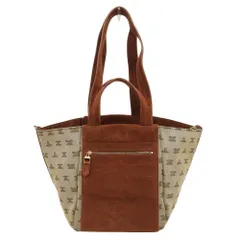 超美品 マックスマーラ MAX MARA 現行タグ Anita アニータ スエードレザー ロゴキャンバス ショルダー トートバッグ ブラウン レディース 旅のサムネイル