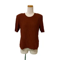 ロベルタディカメリーノ Roberta di Camerino タグ付き ニット セーター 半袖 ロゴ総柄 レーヨン ナイロン 42 茶 ブラウン /MZ ■ECF005のサムネイル