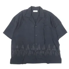 美品 RADIALL ラディアル 22ss FLAMES OPEN COLLARED SHIRT S/S オープンカラー シャツ 半袖 開襟 トップス カットソー L ブラック メンズ 古着 中古 USEDのサムネイル